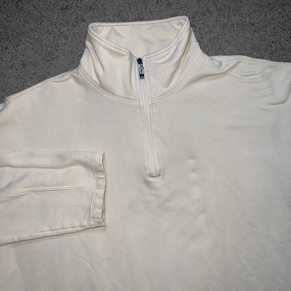 Vintage Men's Large Zegna S Sport Sweater Cream 1/4 Zip